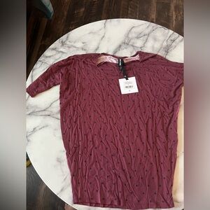 Agnes & Dora Purple Ruched Dolman Tunic new w/tags xsmall
